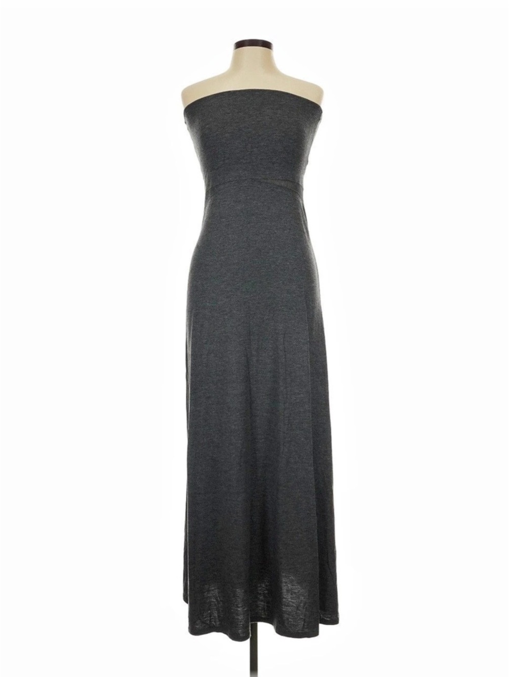 Hurley Feather Weight Mesh Maxi Strapless Gray Dress Large